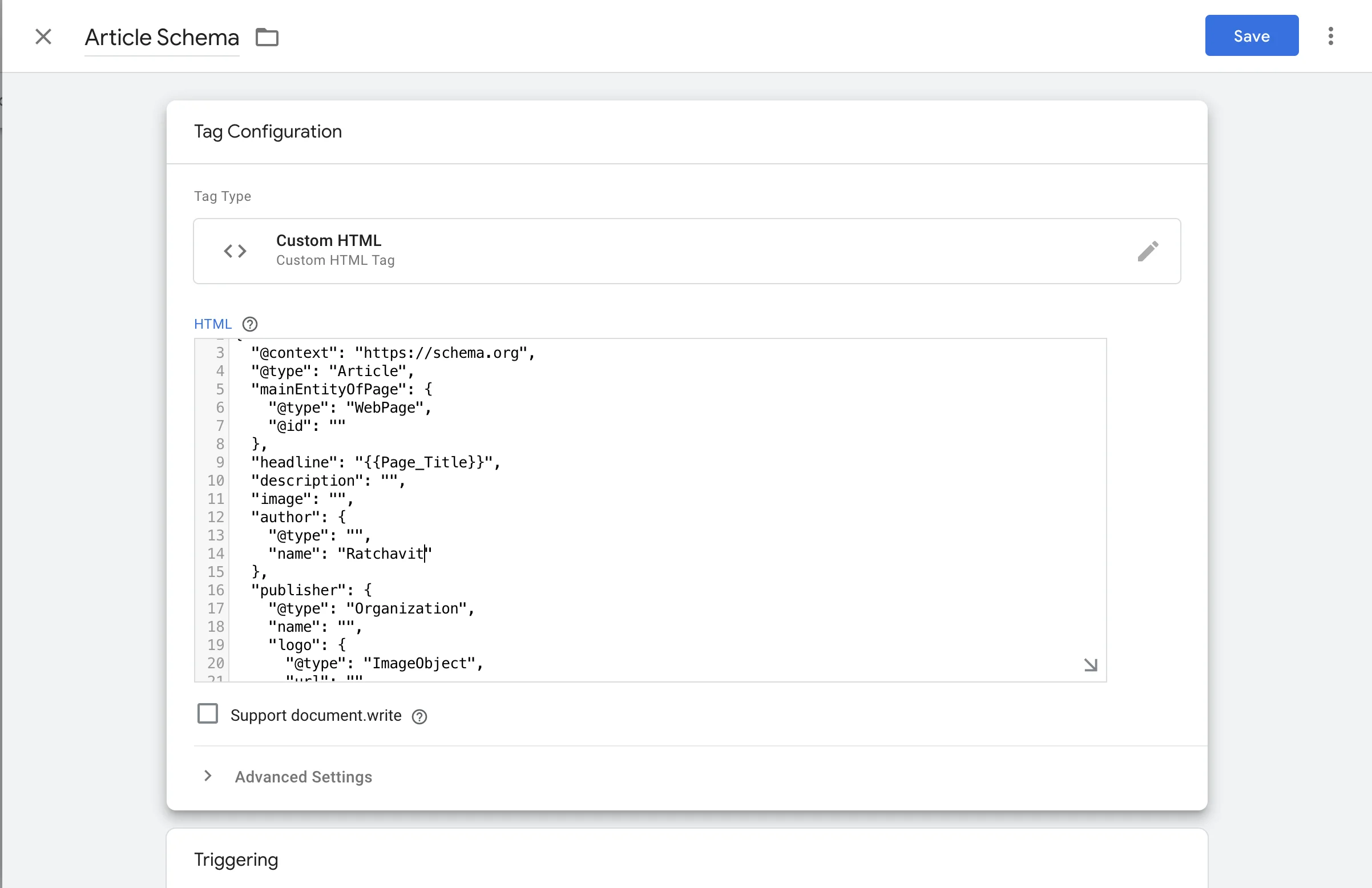 วิธีการเพิ่ม Schema Markup ผ่าน Google Tag Manager